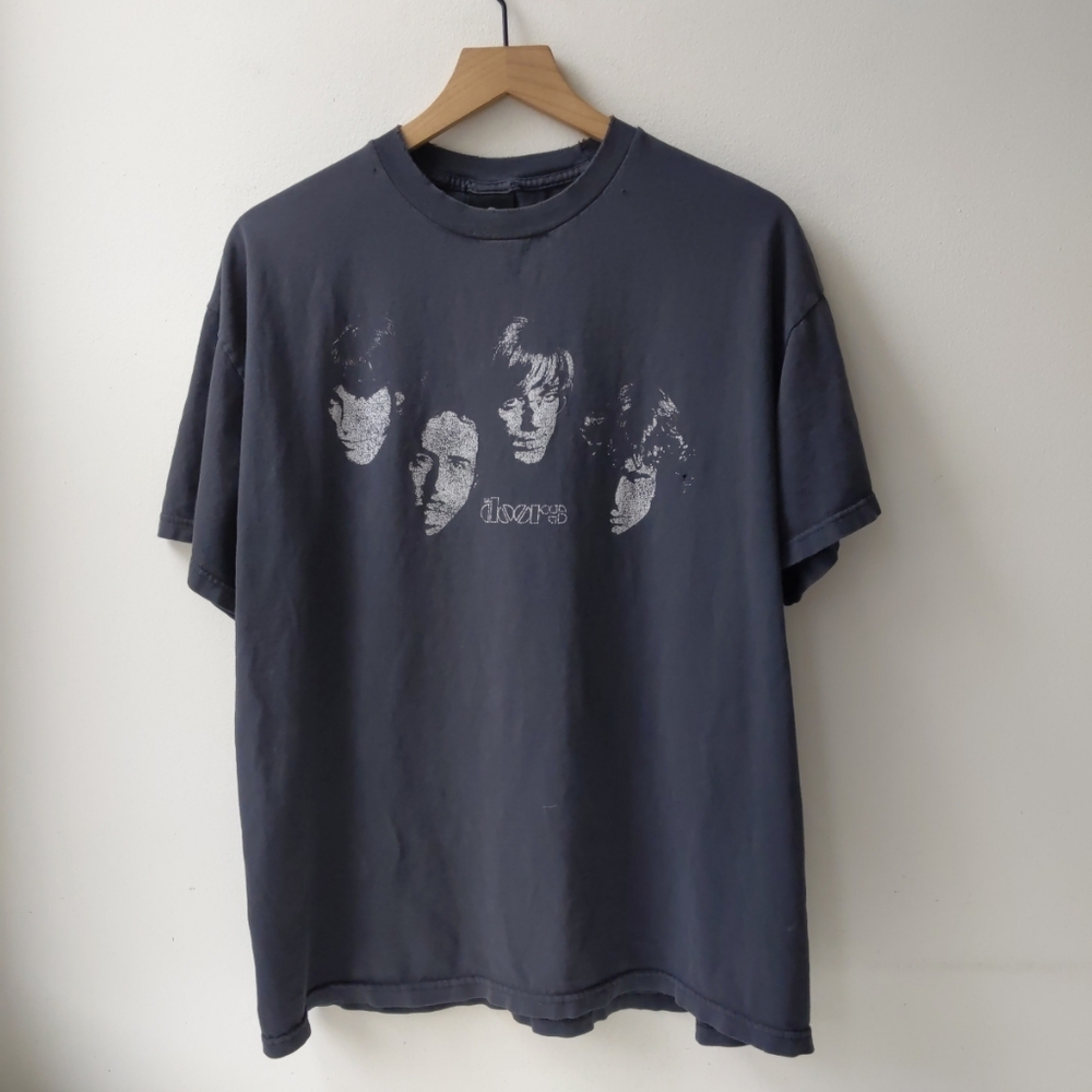The Doors Band T Shirt Faded Black One Size